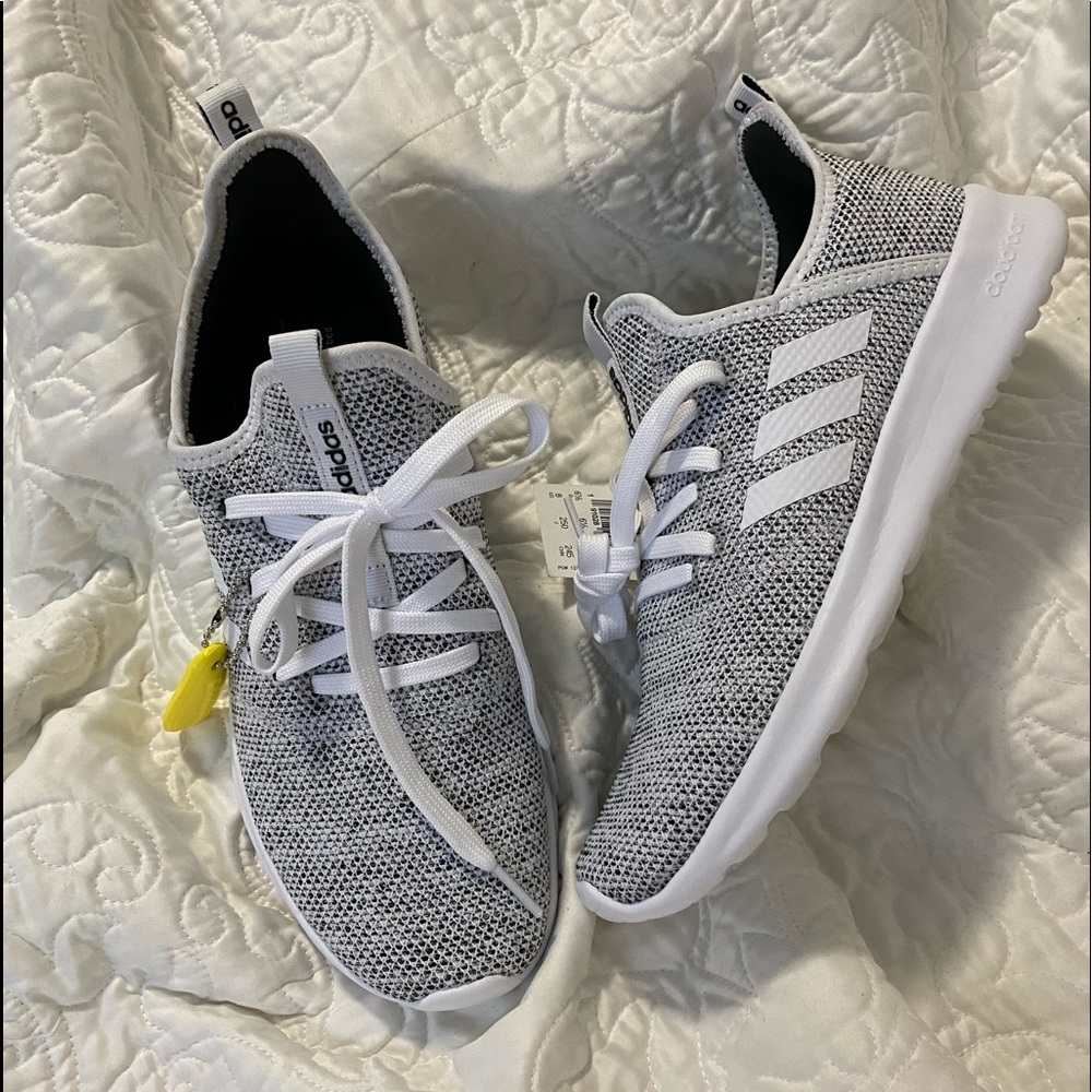 Adidas cloudfoam grey and white sneakers
